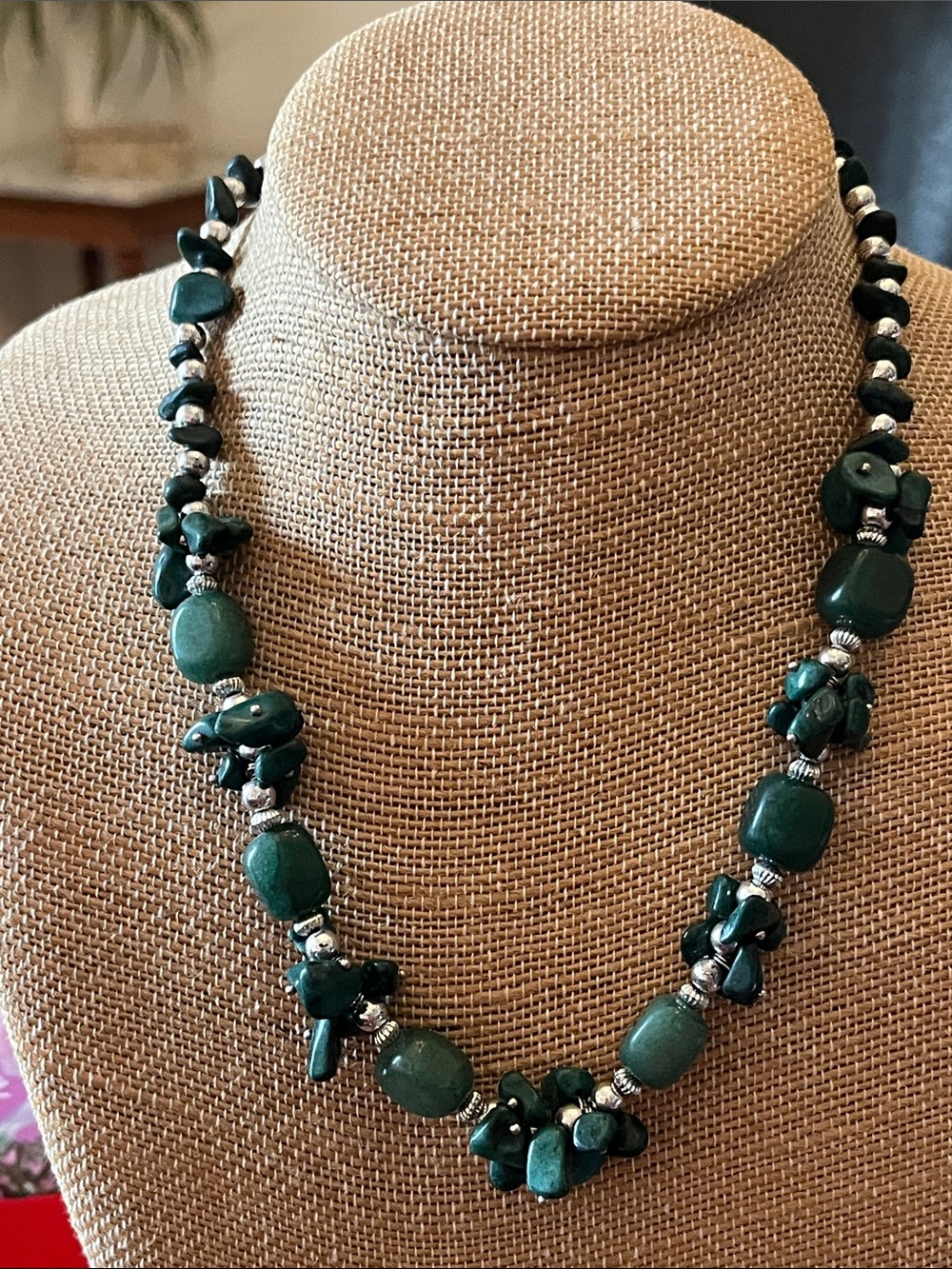 Aventurine stone Necklace with extender